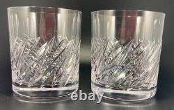 4x Waterford Michele DOUBLE Old Fashioned Cut Crystal Glasses Set Whiskey Rocks