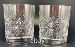 4x Waterford Michele DOUBLE Old Fashioned Cut Crystal Glasses Set Whiskey Rocks