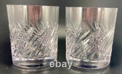 4x Waterford Michele DOUBLE Old Fashioned Cut Crystal Glasses Set Whiskey Rocks