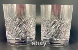 4x Waterford Michele DOUBLE Old Fashioned Cut Crystal Glasses Set Whiskey Rocks