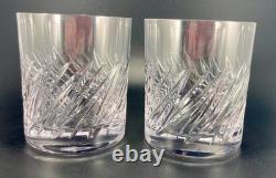 4x Waterford Michele DOUBLE Old Fashioned Cut Crystal Glasses Set Whiskey Rocks