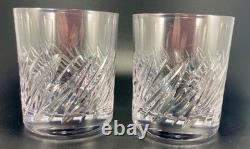 4x Waterford Michele DOUBLE Old Fashioned Cut Crystal Glasses Set Whiskey Rocks