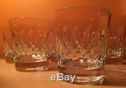 5 Baccarat Crystal Double Old Fashioned Glasses vintage Height 3 7/8 signed