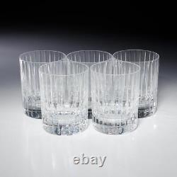 5 Baccarat France Harmonie Crystal Glass Double Old Fashioned Tumblers 4.25h