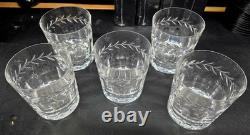 5 Cristal De Paris Double Old Fashion Glasses