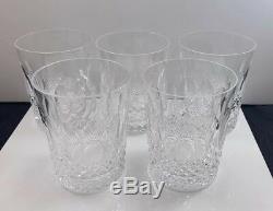 5 Vintage Waterford Colleen 12oz Double Old Fashioned Glasses Tumblers 4 3/8