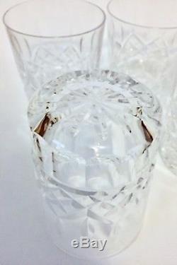 5 Vintage Waterford Crystal Lismore Double Old Fashioned Whiskey Tumbler Set