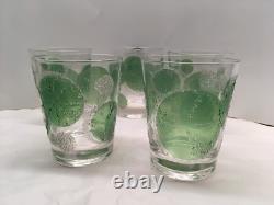 5 Vtg Fred Press Double Old Fashioned Glasses Raised Lime Slice Textured Signed