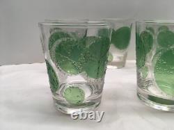 5 Vtg Fred Press Double Old Fashioned Glasses Raised Lime Slice Textured Signed