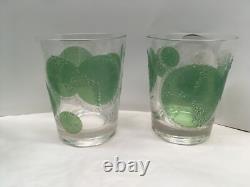 5 Vtg Fred Press Double Old Fashioned Glasses Raised Lime Slice Textured Signed