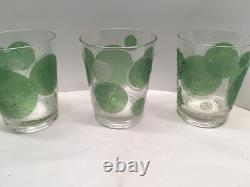 5 Vtg Fred Press Double Old Fashioned Glasses Raised Lime Slice Textured Signed