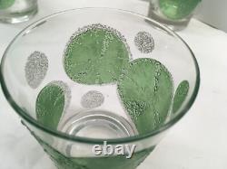 5 Vtg Fred Press Double Old Fashioned Glasses Raised Lime Slice Textured Signed