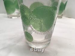 5 Vtg Fred Press Double Old Fashioned Glasses Raised Lime Slice Textured Signed