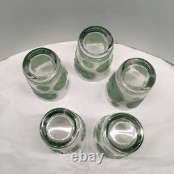 5 Vtg Fred Press Double Old Fashioned Glasses Raised Lime Slice Textured Signed