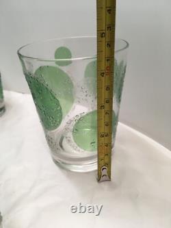 5 Vtg Fred Press Double Old Fashioned Glasses Raised Lime Slice Textured Signed