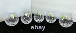 5 Waterford Crystal Esprit Double Old Fashioned Rolly Polly Glasses New