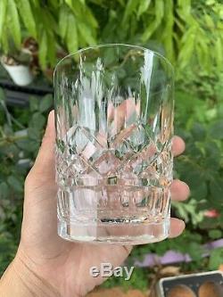 5 Waterford LISMORE Double Old Fashioned Glasses 4-3/8 x 3-1/2 wide