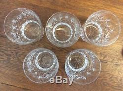 5 Waterford Lismore Double Old Fashioned Glasses 4 3/8 12 oz Ireland Excellent