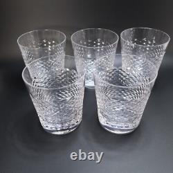 5x Ralph Lauren Crystal Double Old Fashioned Glasses Criss Cross Herringbone Arg