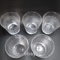 5x Ralph Lauren Crystal Double Old Fashioned Glasses Criss Cross Herringbone Arg