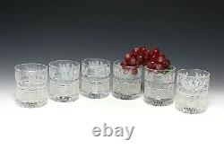 6X Edinburgh Crystal Thistle Double Old Fashioned Tumbler 1st Quality Back stamp