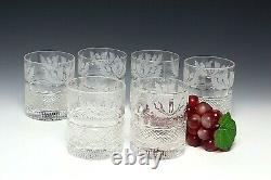 6X Edinburgh Crystal Thistle Double Old Fashioned Tumbler 1st Quality Back stamp