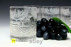 6X Edinburgh Crystal Thistle Double Old Fashioned Tumbler 1st Quality Back stamp
