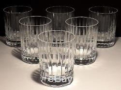 6 BACCARAT CRYSTAL HARMONIE DOUBLE OLD FASHIONED TUMBLERS 4 1/8 MINT 12.2 oz