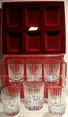 6 Baccarat Harmonie Double Old Fashioned Tumbler Glasses 4 1/8 Original Box