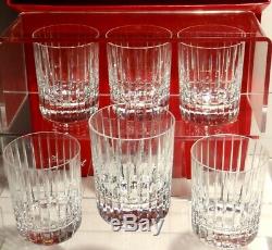 6 Baccarat Harmonie Double Old Fashioned Tumbler Glasses 4 1/8 Original Box