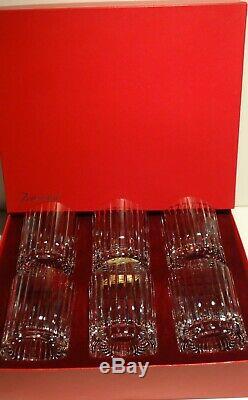 6 Baccarat Harmonie Double Old Fashioned Tumbler Glasses 4 1/8 Original Box