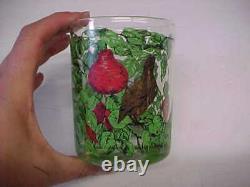 6 Bergdorf Goodman Partridge In A Pear Tree Double Old Fashioned Glasses Red &