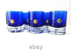 6 Block Stockholm Cobalt Double Old Fashioned Rock Glasses Set of 6