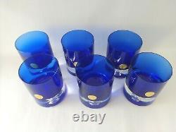 6 Block Stockholm Cobalt Double Old Fashioned Rock Glasses Set of 6