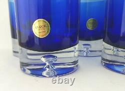 6 Block Stockholm Cobalt Double Old Fashioned Rock Glasses Set of 6