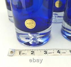 6 Block Stockholm Cobalt Double Old Fashioned Rock Glasses Set of 6