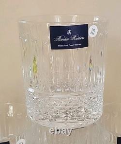 (6) Brooks Brothers Double Old Fashioned Whisky Glasses European Crystal New