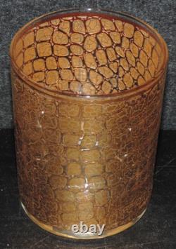 6 Culver 22kt Gold Alligator 4.25 Double Old Fashioned Glasses, See Condition