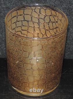 6 Culver 22kt Gold Alligator 4.25 Double Old Fashioned Glasses, See Condition