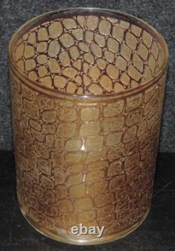 6 Culver 22kt Gold Alligator 4.25 Double Old Fashioned Glasses, See Condition