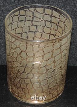 6 Culver 22kt Gold Alligator 4.25 Double Old Fashioned Glasses, See Condition