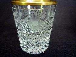 6 Ebeling & Reuss Marquis Gold Trim Double Old Fashioned Cut Crystal Glasses