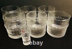 6 Iittala NIVA Double Old Fashioned Glasses + 1 Cordial Tapio Wirkkala