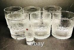 6 Iittala NIVA Double Old Fashioned Glasses + 1 Cordial Tapio Wirkkala