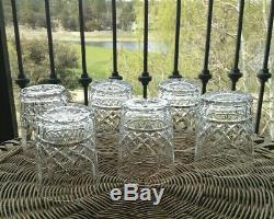 6 Lot Waterford Crystal Lismore Double Old Fashioned Tumblers Set Excellent