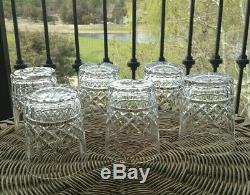 6 Lot Waterford Crystal Lismore Double Old Fashioned Tumblers Set Excellent