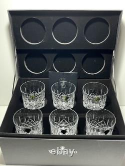 6 NEW WATERFORD CRYSTAL LISMORE DOUBLE OLD FASHIONED 12 oz. TUMBLER GLASSES