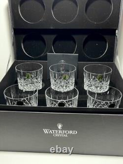 6 NEW WATERFORD CRYSTAL LISMORE DOUBLE OLD FASHIONED 12 oz. TUMBLER GLASSES