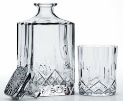 6 Pieces Home Kitchen Whiskey Bar Crystal Decanter Double Old Fashioned Glasses