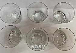 6 Queen Lace crystal double old fashioned glasses American wildlife Excellent